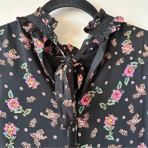 REBECCA Minkoff-Dainty Floral High Neck High Low Sleeveless Dress (Size:XS) - Picture 11 of 14